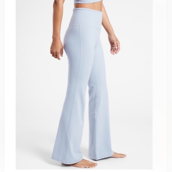 Athleta Elation Flare Pants $109 Light Blue Women Medium Soft Stretch Yoga - Picture 2 of 11